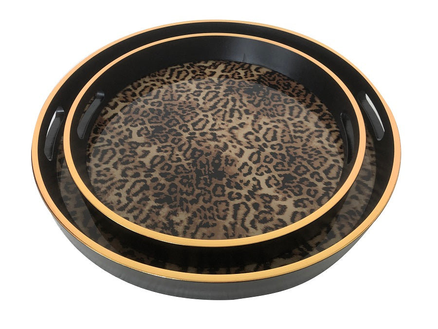 Leopard Print  Round Tray, 2 Sizes