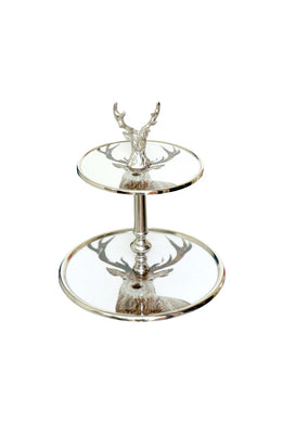 Nickel Plate Stand with Deer Motif