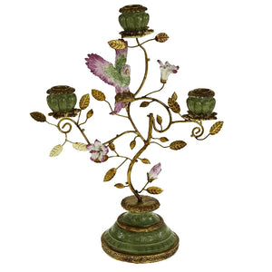 Parrot Candle Holder, Green and Gold