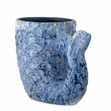 Load image into Gallery viewer, Ariella Blue Stoneware Vase Side View