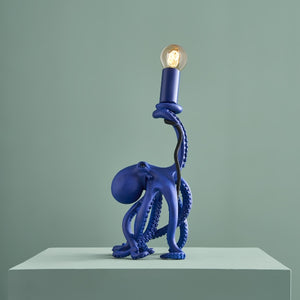 Baby Otto Octopus Table Lamp, Blue light on