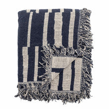 Load image into Gallery viewer, Bloomingville Frankie Blue and White Recycled Cotton Throw