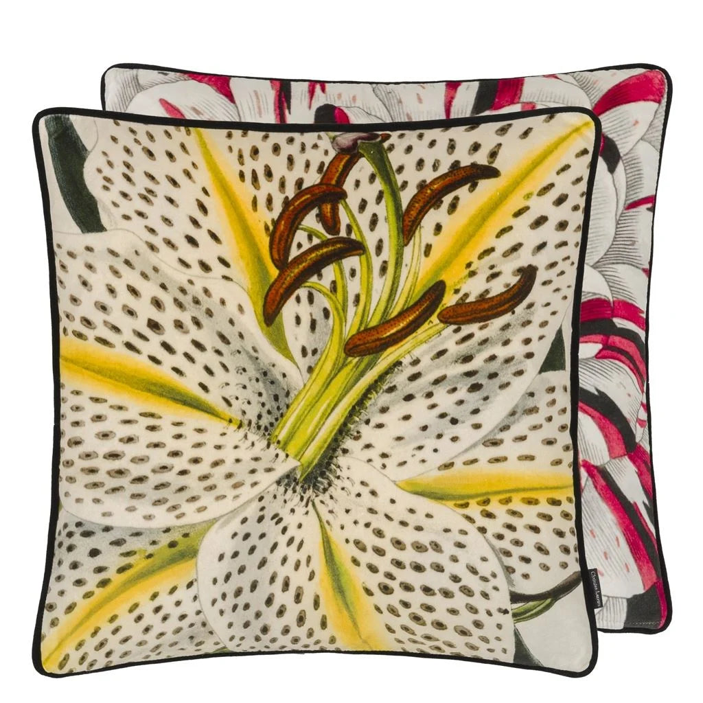 Christian_Lacroix_Flowered_Craie_ Velvet Throw Pillow 