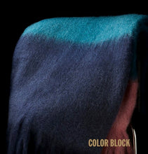 Load image into Gallery viewer, Colour Block Mohair Wool Throw Blanket