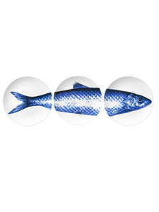 Delft Blue Fish Plate, Triptych