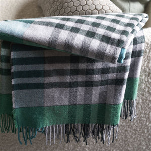 Designers Guild Bankura Emerald Throw Folded