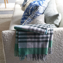 Load image into Gallery viewer, Designers Guild Bankura Emerald Throw on Sofa