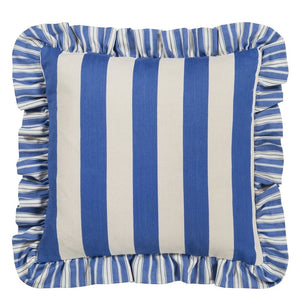 Designers Guild Berkeley Stripe Cobalt Cushion Front