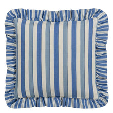 Load image into Gallery viewer, Designers Guild Berkeley Stripe Cobalt Cushion Reverse