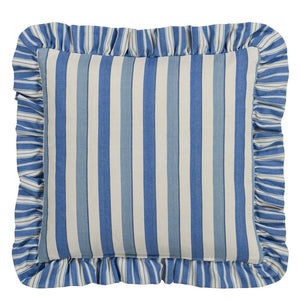 Designers Guild Berkeley Stripe Cobalt Cushion Reverse