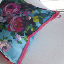 Load image into Gallery viewer, Designers Guild Bouquet de Roses Turquoise Cushion