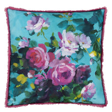 Indlæs billede til gallerivisning Designers Guild Bouquet de Roses Turquoise Cushion