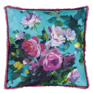 Designers Guild Bouquet de Roses Turquoise Cushion