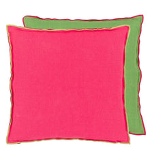 Load image into Gallery viewer, Designers Guild Brera Lino Cerise &amp; Grass Cushion