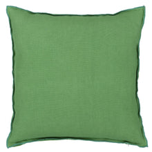 Load image into Gallery viewer, Designers Guild Brera Lino Emerald &amp; Capri Cushion Front