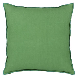 Designers Guild Brera Lino Emerald & Capri Cushion Front