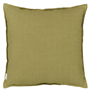 Designers Guild Brera Lino Lime & Moss Cushion Reverse