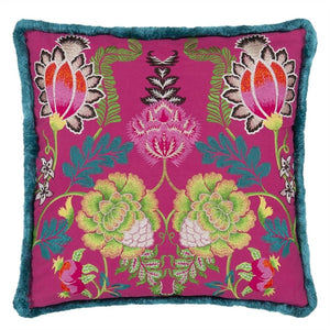 Designers Guild Brocart Décoratif Embroidered Cerise Cushion front