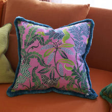 Indlæs billede til gallerivisning Designers Guild Brocart Décoratif Embroidered Cerise Cushion reverse up close