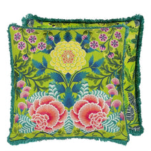 Load image into Gallery viewer, Brocart Décoratif Embroidered Lime Cushion, by Designers Guild