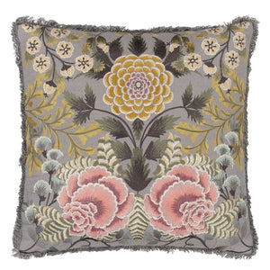 Designers Guild Brocart Décoratif Embroidered Sepia Cushion Front