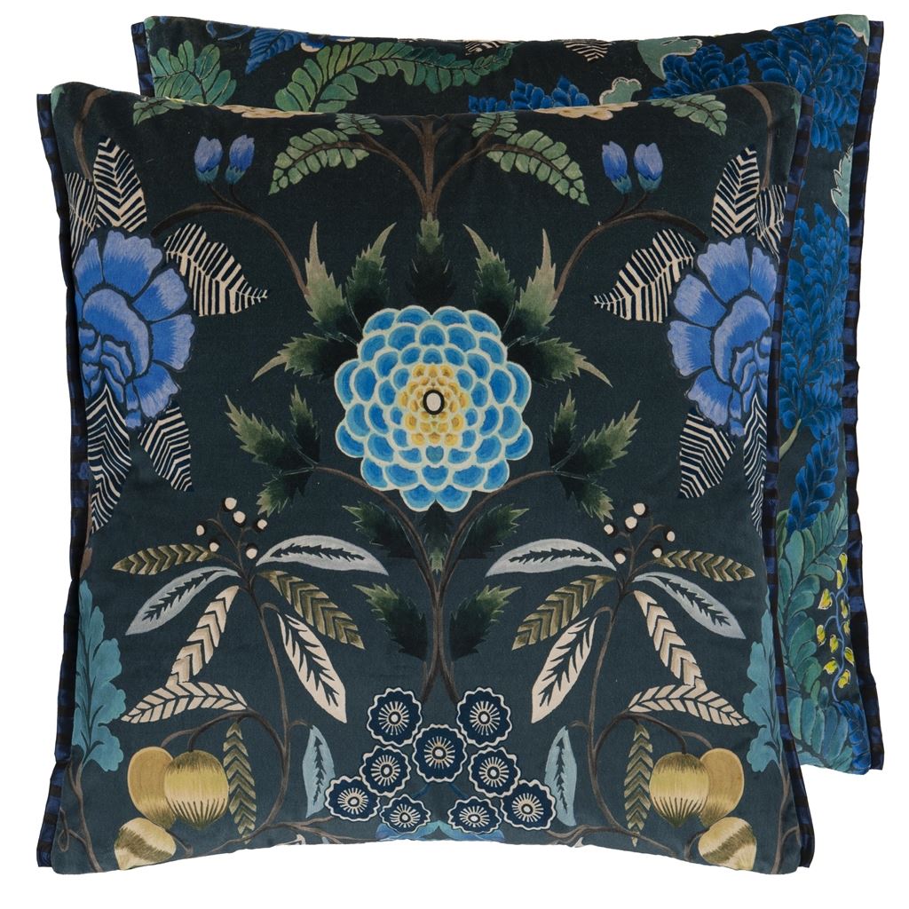 Designers Guild Brocart Décoratif Velours Indigo Cushion