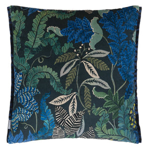 Designers Guild Brocart Décoratif Velours Indigo Cushion Reverse