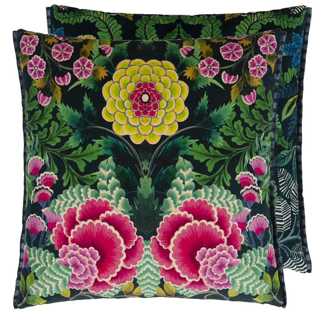 Designers Guild Brocart Décoratif Velours Noir Cushion