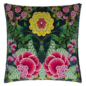 Designers Guild Brocart Décoratif Velours Noir Cushion Front