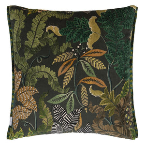 Brocart Décoratif Velours Olive Cushion, by Designers Guild Reverse