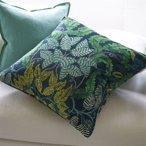 Designers Guild Brocart Décoratif Velours Noir Cushion Reverse Detail