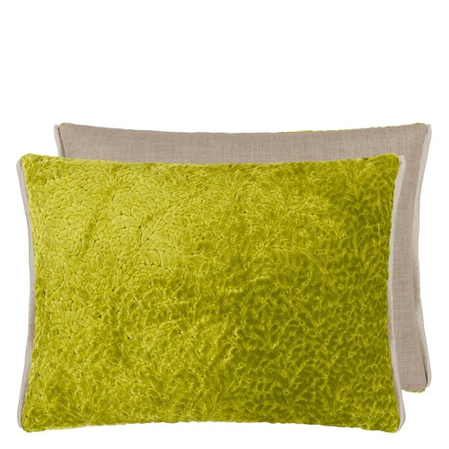 Designers Guild Cartouche Moss Velvet Cushion