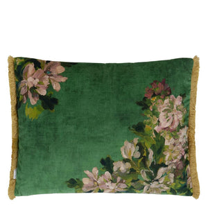 Designers Guild Fleurs d'artistes Velours Vintage Green Cushion