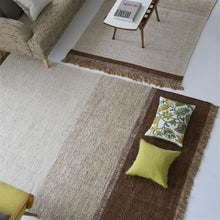 Indlæs billede til gallerivisning Foglia Decorativa Embroidered Moss Cushion, by Designers Guild on area rug