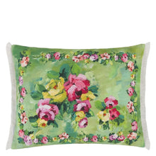 Load image into Gallery viewer, Designers_Guild_Ghirlanda_Emerald_Linen_Cushion Reverse