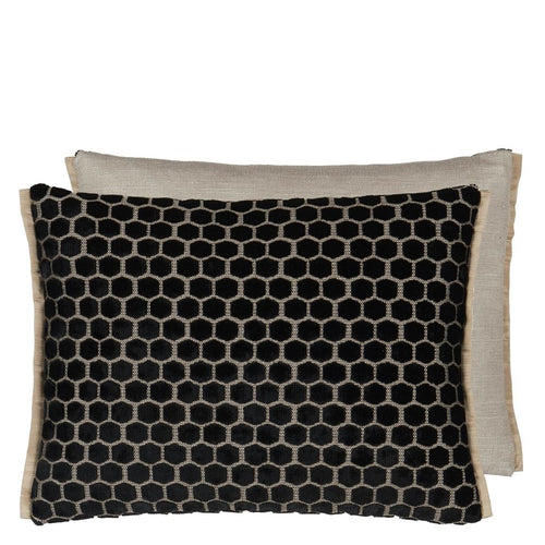 Designers Guild Jabot Noir Velvet Cushion