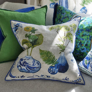 Designers Guild Kawana Cobalt Linen Cushion