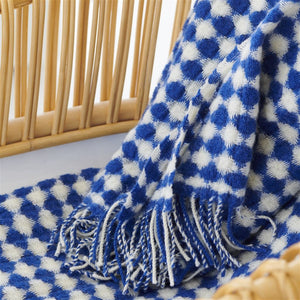 Designers Guild Lansdowne Cobalt Throw Fringe Detail