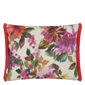 Designers Guild Manchu Fuchsia Outdoor Cushion Reverse