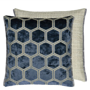 Manipur Midnight Velvet Cushion, by Designers Guild