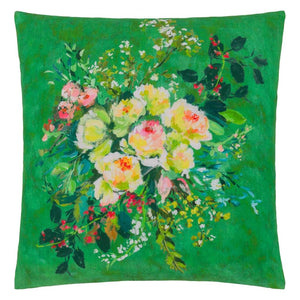 Designers Guild Margaretta Linen Emerald Cushion