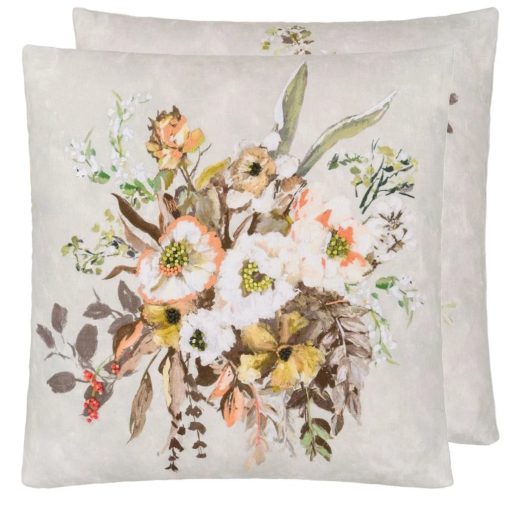 Designers Guild Margaretta Linen Sepia Cushion