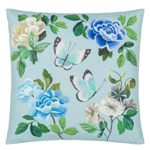 Designers Guild Miraflores Cobalt Cotton Cushion Reverse