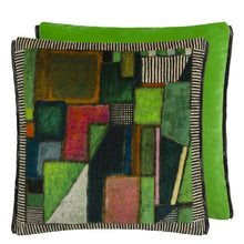 Indlæs billede til gallerivisning Designers Guild Raku Patchwork Emerald Velour Cushion 