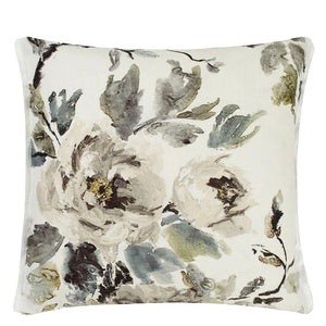 Shanghai Garden Ecru Linen Cushion front, by Designers Guild