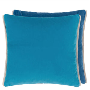 Varese Azure & Teal Velvet Cushion, by Designers Guild