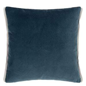 Designers Guild Varese Granite & Delft Velvet Cushion Reverse