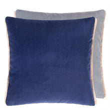 Load image into Gallery viewer, Varese Indigo &amp; Smoke Velvet Cushion, by Designers Guild