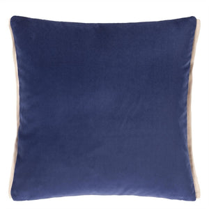 Varese Indigo & Smoke Velvet Cushion front, by Designers Guild