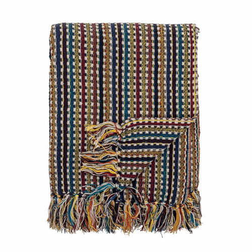 Multicolour stripe throw blanket